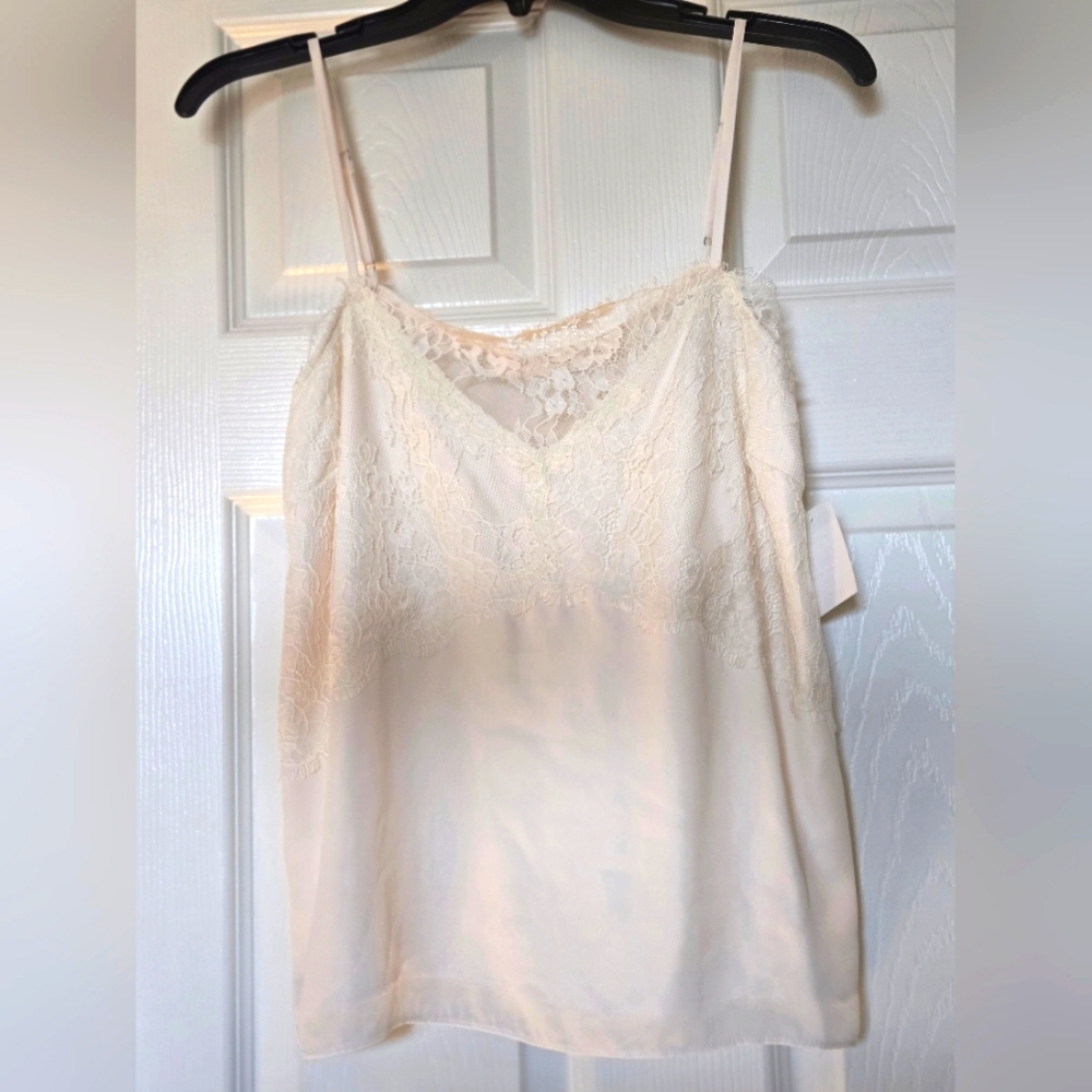NWT CREAM All in Favor Camisole with lace Small